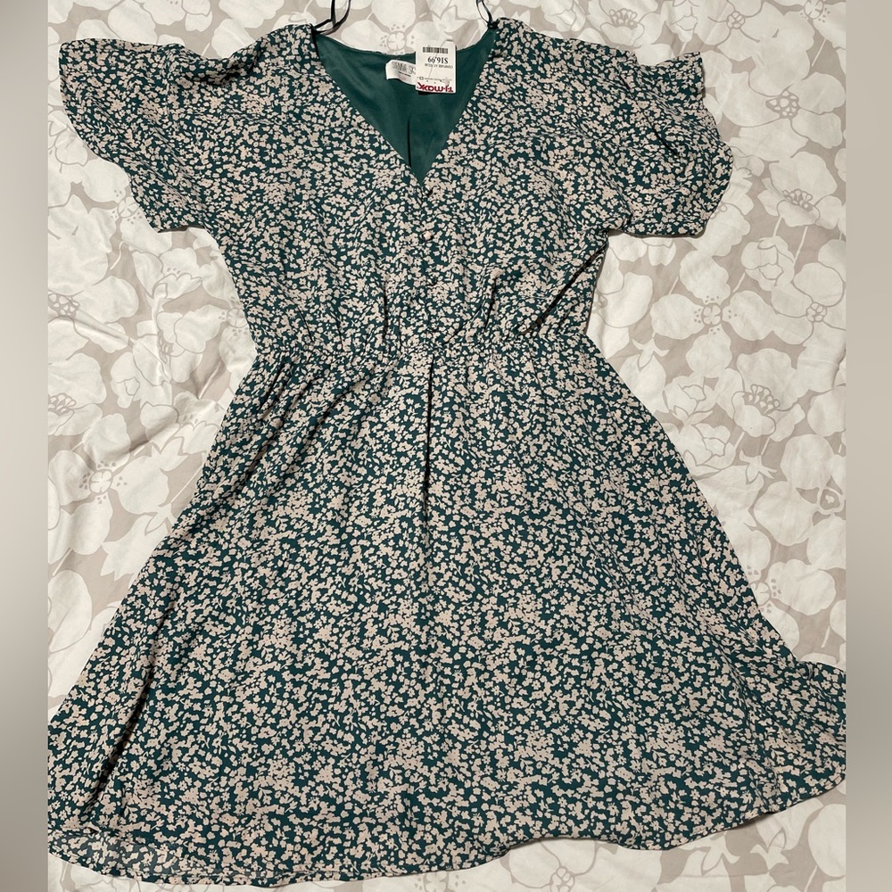 Teal semi formal mini dress